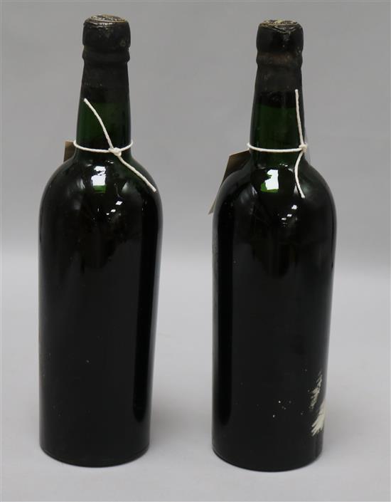 Two bottles of Quinta do Noval 1963 vintage port (missing labels)